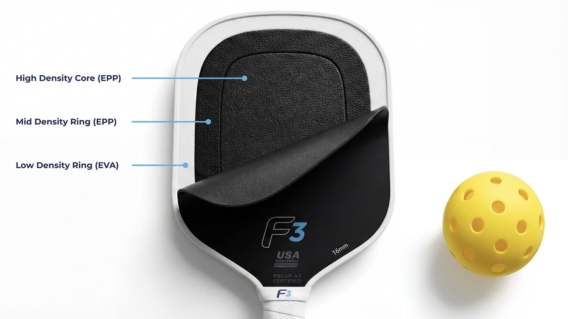 Flik F3 pickleball paddle on court