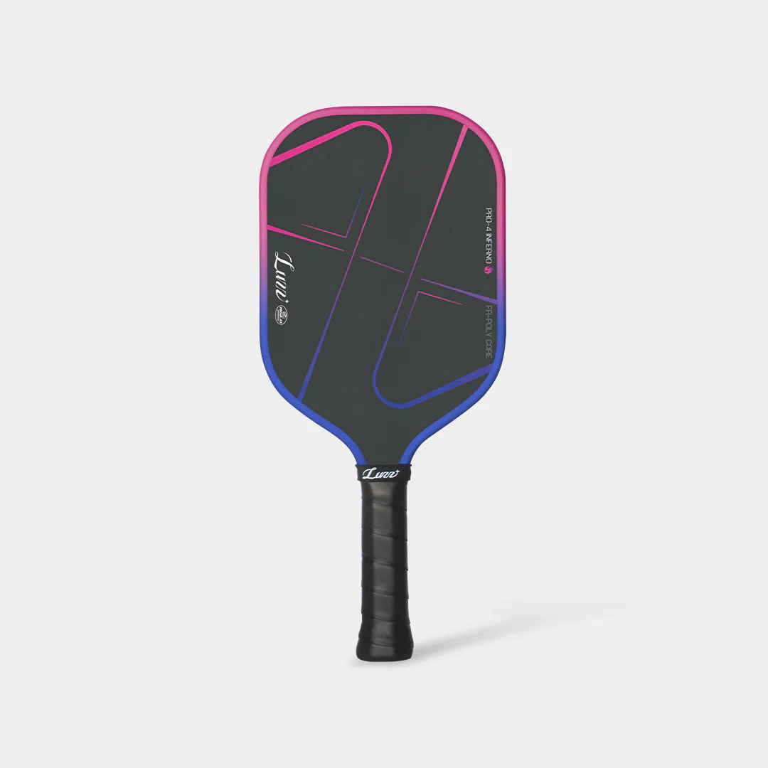Luzz Pro 4 Inferno pickleball paddle on court